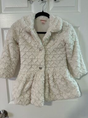 Juicy Couture Cream Faux Fur Peplum Coat for Kids